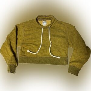 BDG | Cropped Funnel Neck Sweatshirt | Mustard Marled | S Petite | Indie